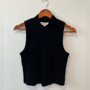 Pink Rose Black Velvet Top